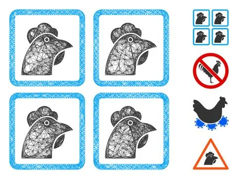 Chicken Factory Web Vector Mesh Illustration Illustrazione stock