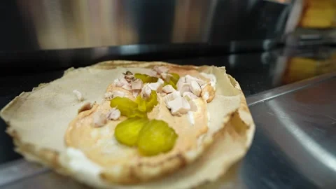 Chicken fall down on sandwish Stock Footage 272449758