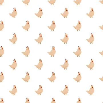 Chicken farm animal seamless pattern repeating background イラスト素材