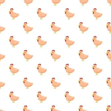 Chicken farm hen seamless pattern background creating poultry theme Stock Illustration