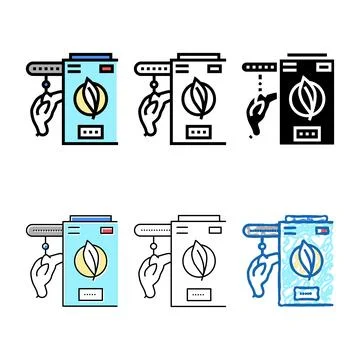 Chicken feather pluck machine color icon vector multipack Illustrazione stock