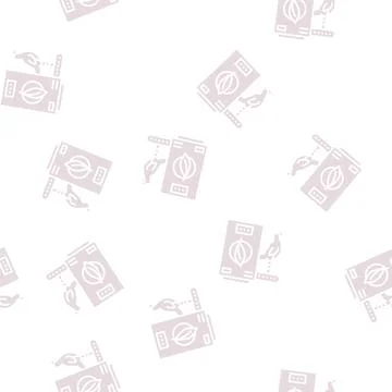 Chicken feather pluck machine glyph seamless pattern Stock Illustration