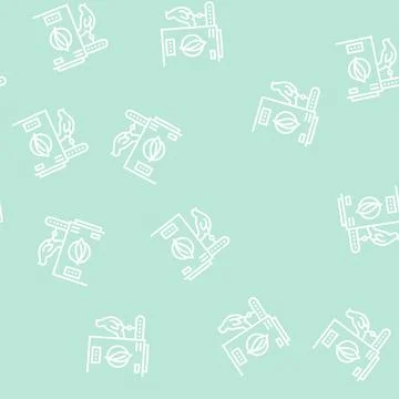 Chicken feather pluck machine line seamless pattern Stock Illustration