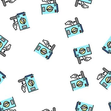 Chicken feather pluck machine vector seamless pattern Illustrazione stock