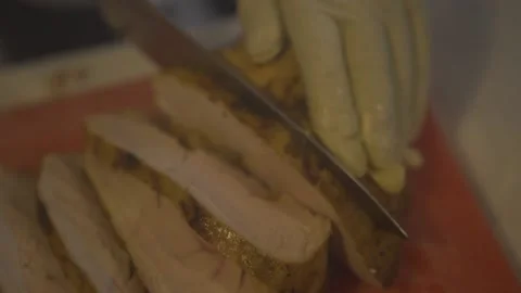 Chicken fillet on the cut board. Stock Footage 148164548