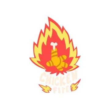 Chicken fire, hot creative logo design element vector Illustration Stock Illustration