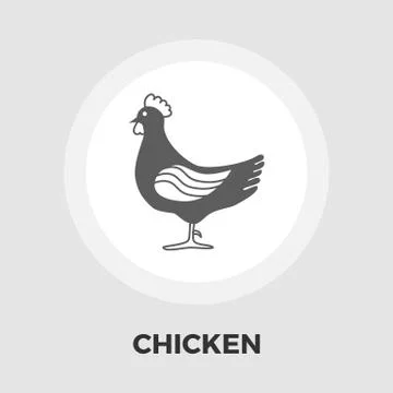 Chicken flat icon Stock Illustration