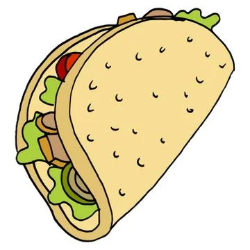 Chicken flatbread sandwich Stock Illustration