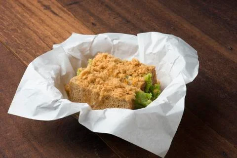 Chicken floss and bread Stock Photos