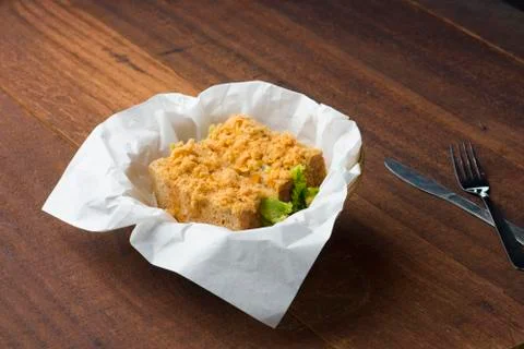 Chicken floss and bread Stock Photos