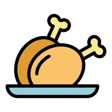 Chicken food icon vector flat Stock Illustration