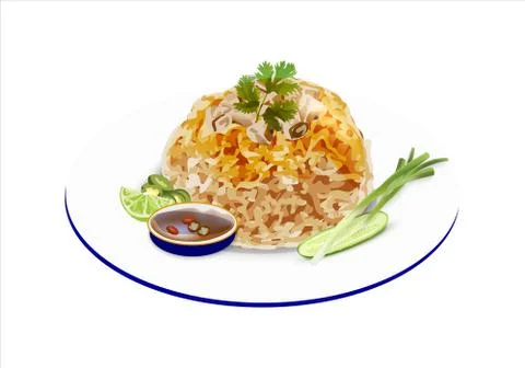 Chicken Fried Rice Stock Illustration