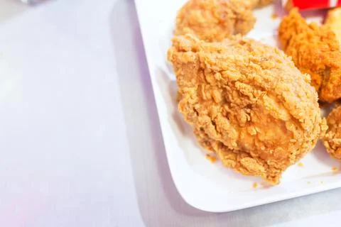 Chicken fried in soft light Stock Photos