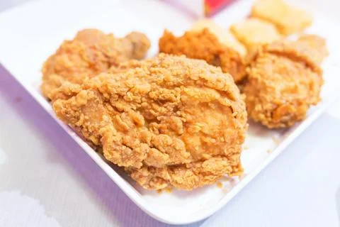 Chicken fried in soft light Stock Photos