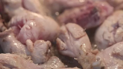 Chicken frying Stock Footage 96522420