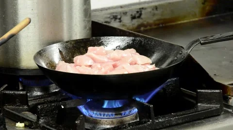 Chicken frying on a greasy pan 스톡 동영상 62248805