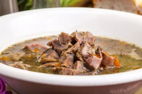 Chicken gizzards stewed. Stock Photos