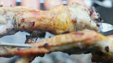 Chicken on a grill Stock Footage 10835515