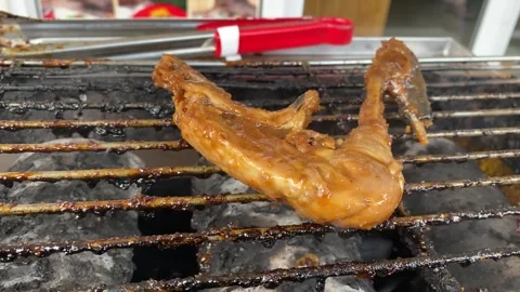 Chicken on grill Stock Footage 320923157