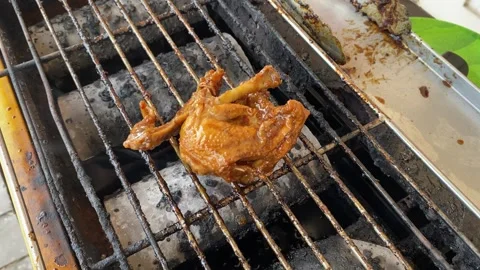 Chicken on grill Stock Footage 320923169