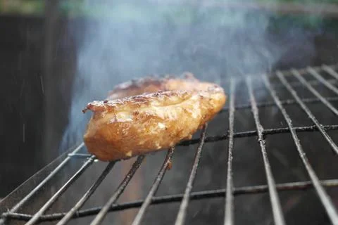 Chicken on the grill Foto stock