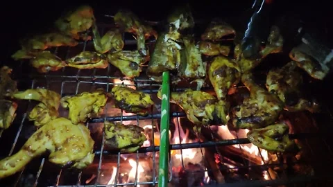 Chicken grilling process Video stock 272435049
