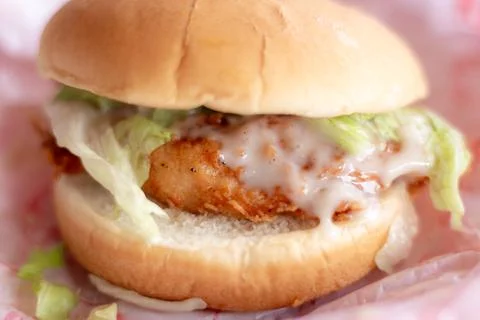 Chicken Hamburger Blurred Stock Photos