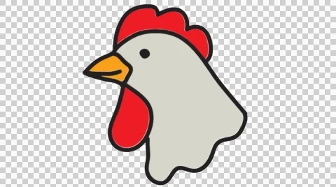 Chicken hand drawn animation line sketch with transparent background Stock Footage 44206720