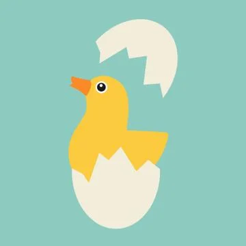 Chicken hatches from the egg Illustrazione stock