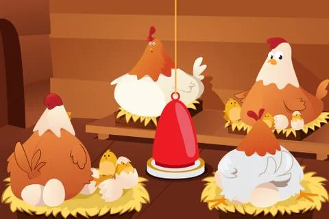 Chicken Hatching Eggs Illustrazione stock