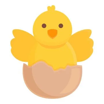 Chicken hatching icon cartoon vector. Egg baby Illustrazione stock