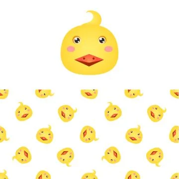 Chicken Head Icon And Pattern Stock Illustration