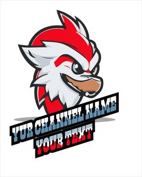 Chicken Head Mascot Logo Stock Illustration