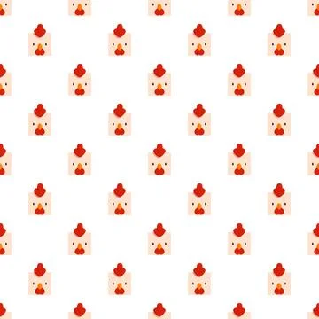 Chicken head pattern seamless vector background designing 스톡 일러스트