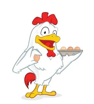 Chicken holding eggs Stock Illustration