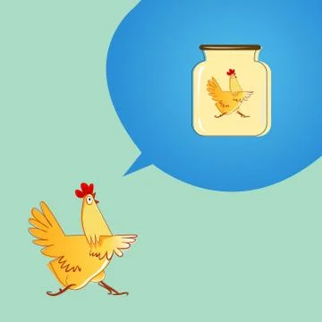 Chicken, I think it will be a meal Stock Illustration
