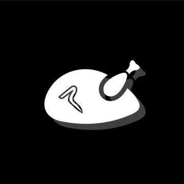 Chicken icon flat Stock Illustration