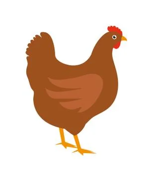 Chicken icon, flat style. Isolated on white background. illustration, clip-art. Stock Illustration