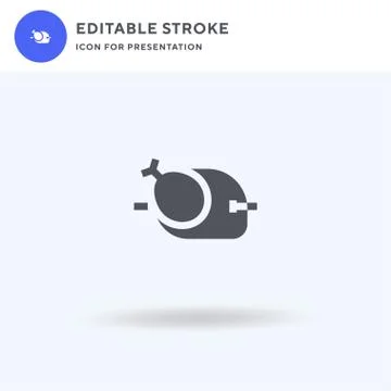 Chicken icon vector, filled flat sign, solid pictogram isolated on white, log Stock Illustration