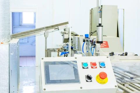 Chicken incubator machine, new empty hatchery, agricultural industry Stock Photos