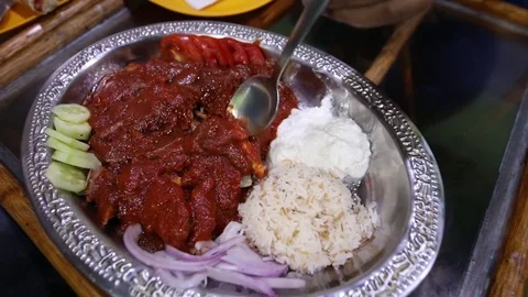 Chicken-Iskender-Turkey Stock Footage 75743591