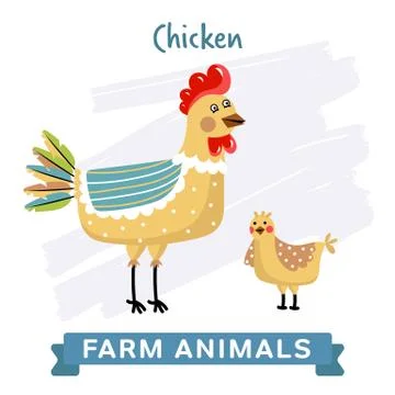 Chicken isolated, vector. Stock Illustration