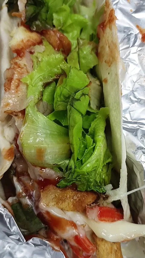 Chicken kebab cheese with vegetables Stock Footage 276278165