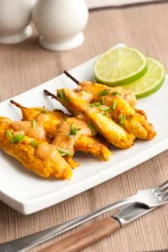 Chicken kebabs Foto stock