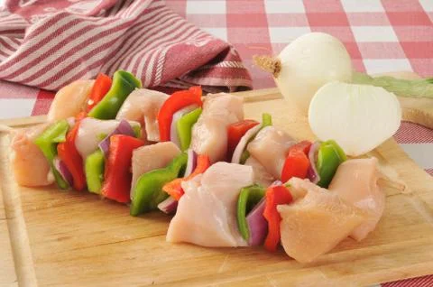 Chicken kebabs Stock Photos