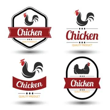 Chicken label 4 Illustrazione stock