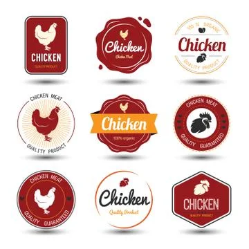 Chicken label Illustrazione stock