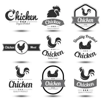 Chicken label Illustrazione stock
