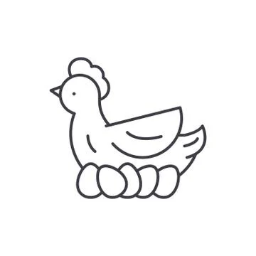 Chicken layer line icon concept. Chicken layer vector linear illustration Stock Illustration