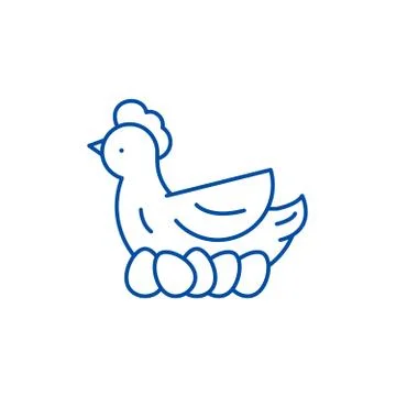 Chicken layer line icon concept. Chicken layer flat vector symbol, sign, outline Stock Illustration